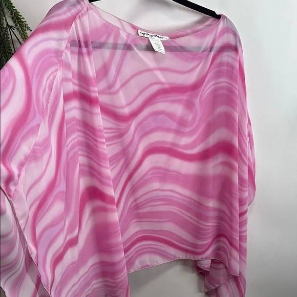 Pink Abstract Oversized Tunic - Picture 1 of 5